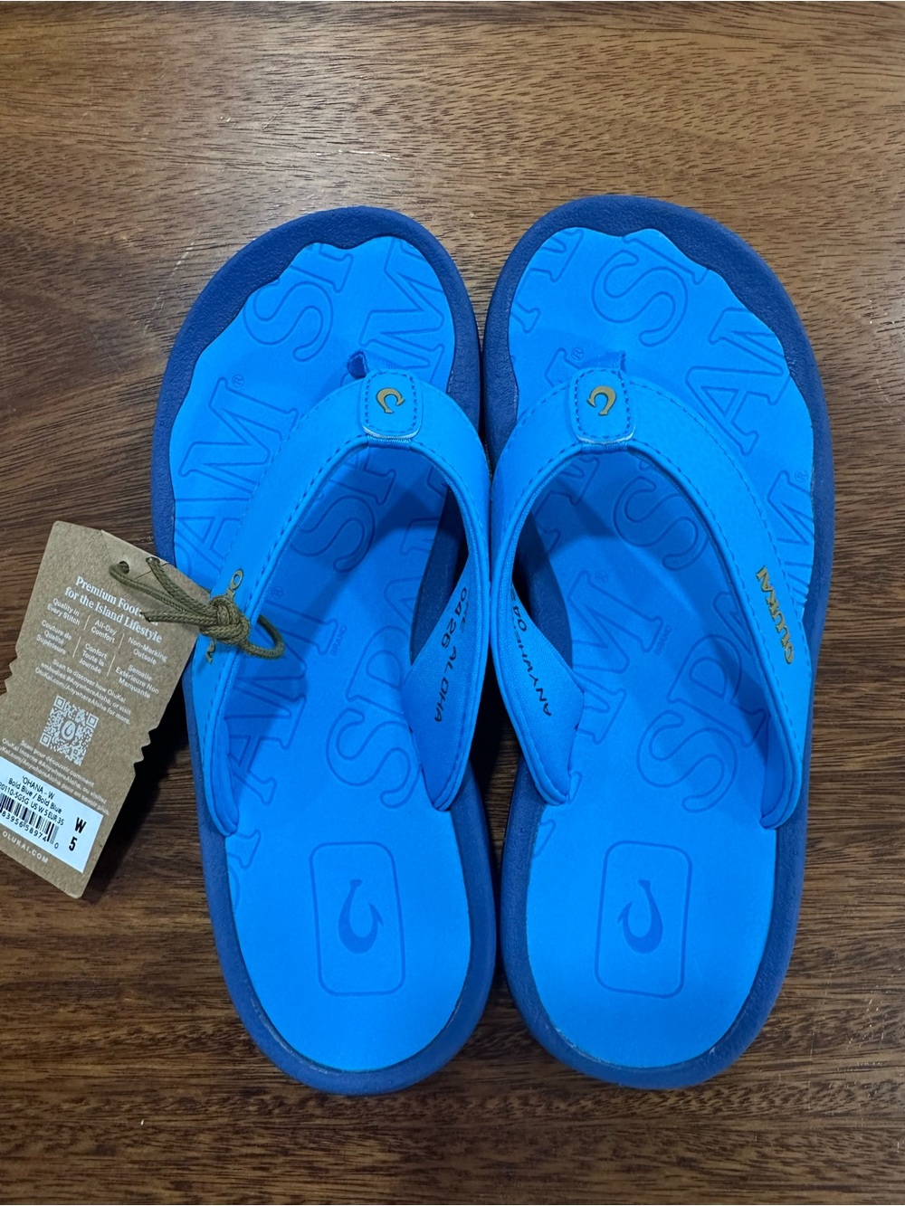 SPAM x OluKai Ohana Bold Blue Beach Sandals Women’s Sz 5 NWT Limited Edition DS